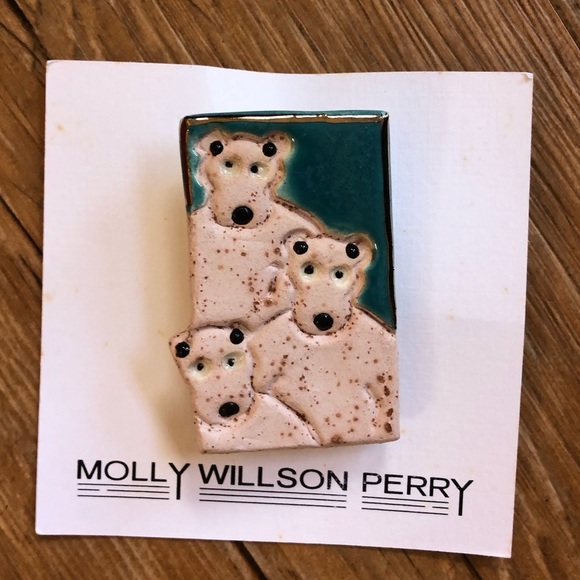 Molly Willson Perry Handcrafted Polar Bear Pin - Picture 2 of 6